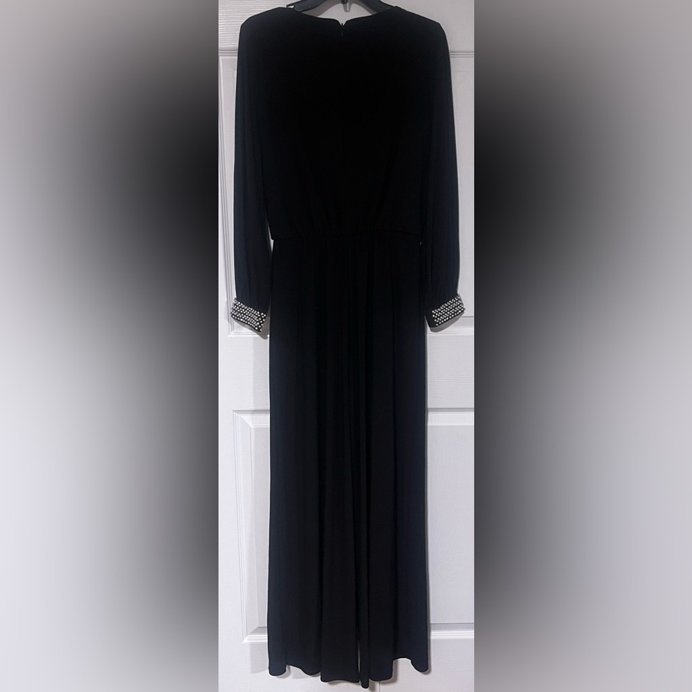 MSK Rhinestone Embellished Long Sleeved Wide Leg Jumpsuit - Picture 5 of 5